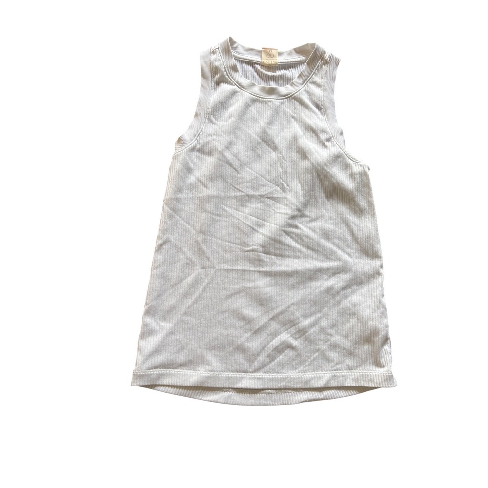 CALIA by Carrie Underwood White Ribbed Racerback Tank Top WAX11149 Womens Medium